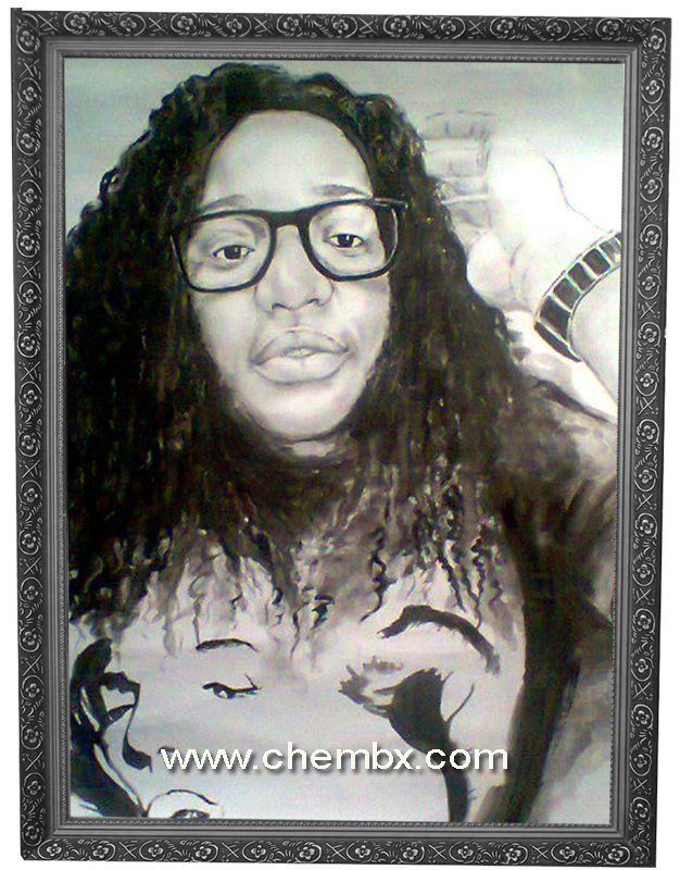 custom portrait drawing artwork photo of a lady done with charcoal pencil on card and framed with glass in nigeria africa
